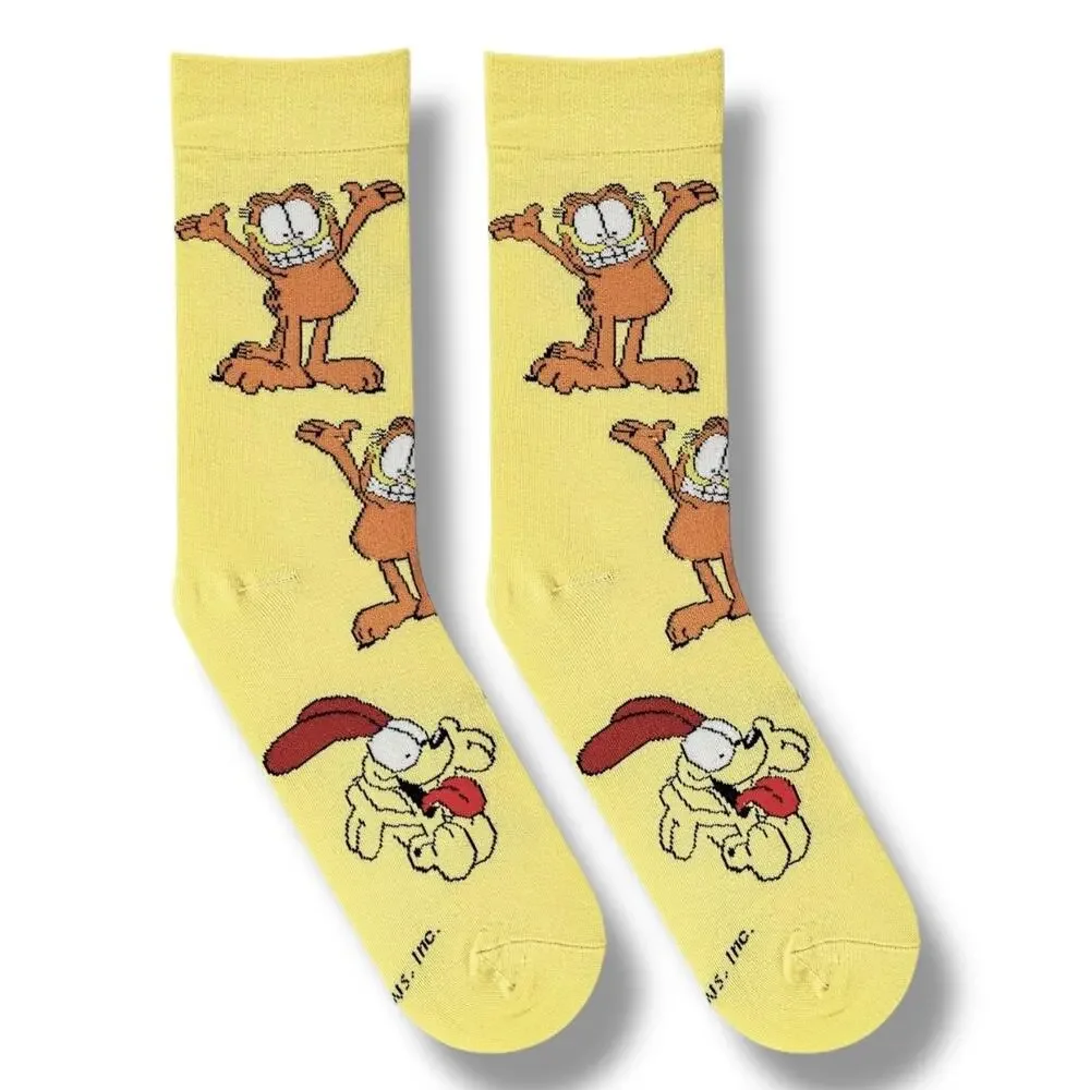 Odd Sox Unisex Nickelodeon Garfield the Cat Novelty Crew Socks Mens Shoe 6 to 12